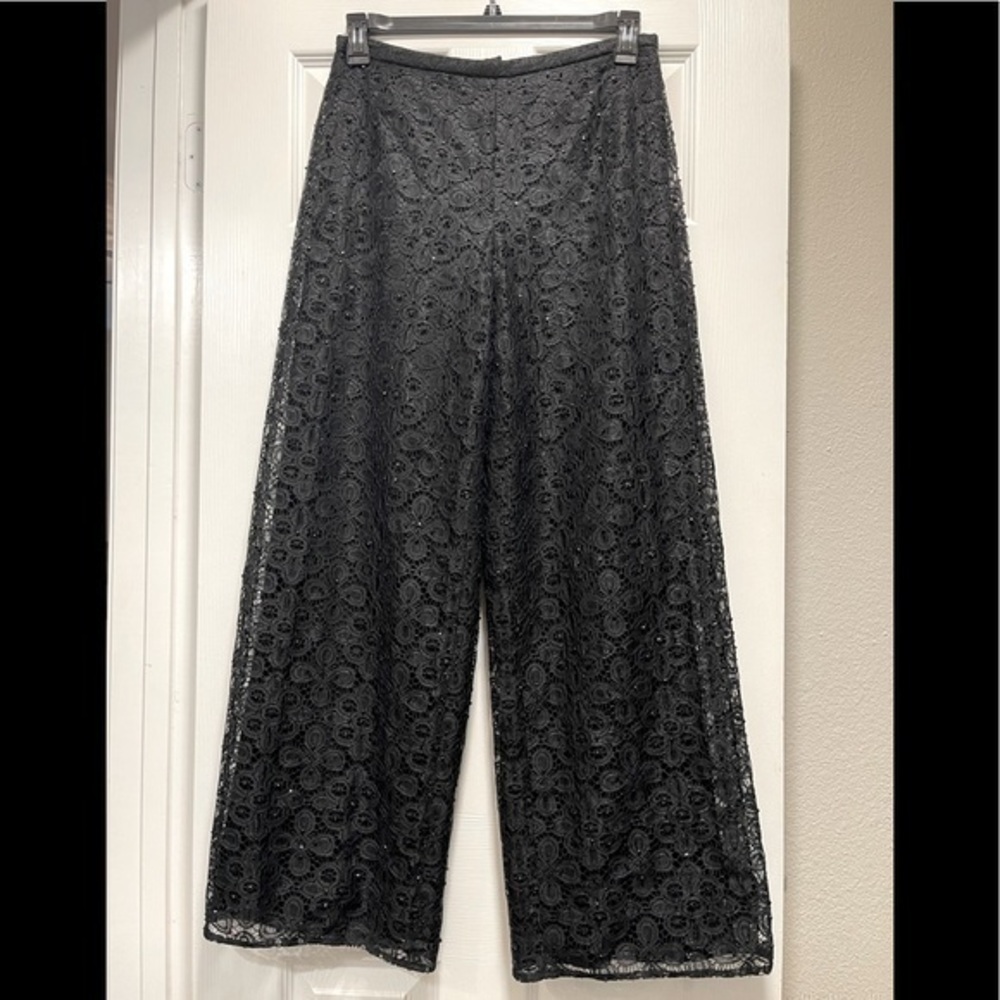 Donna Ricco GORGEOUS Wide leg sequin lace pants